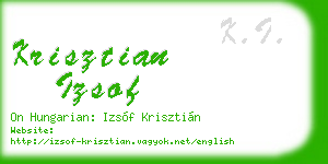 krisztian izsof business card